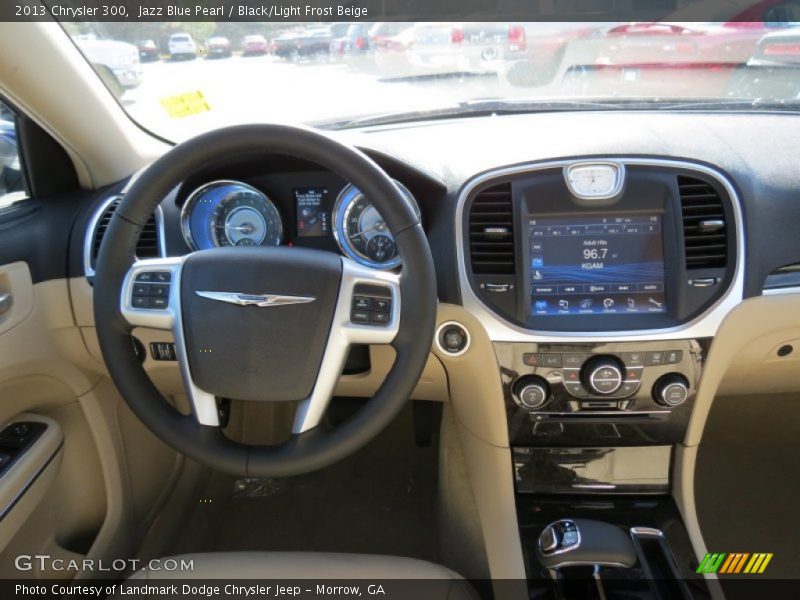 Jazz Blue Pearl / Black/Light Frost Beige 2013 Chrysler 300