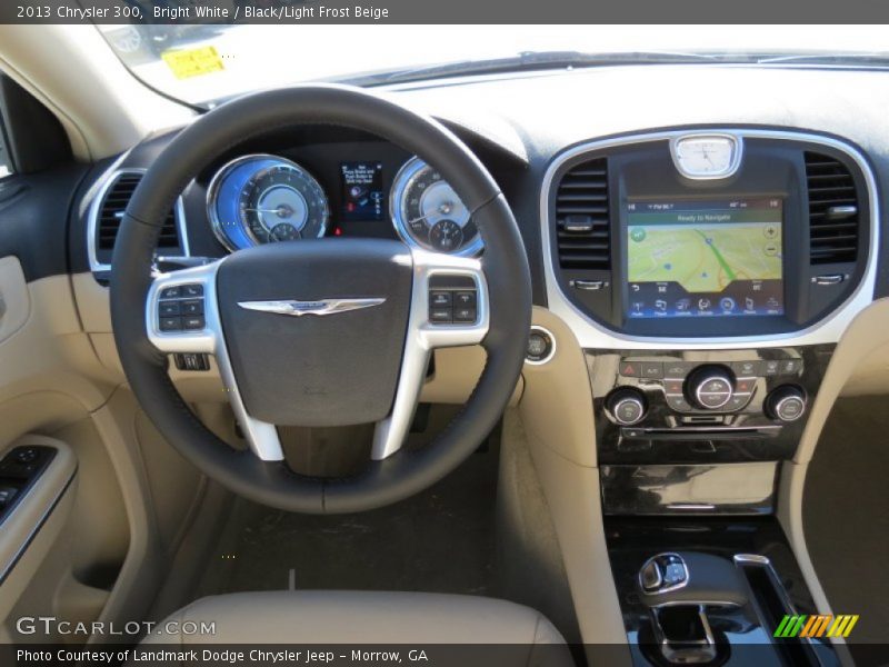 Bright White / Black/Light Frost Beige 2013 Chrysler 300
