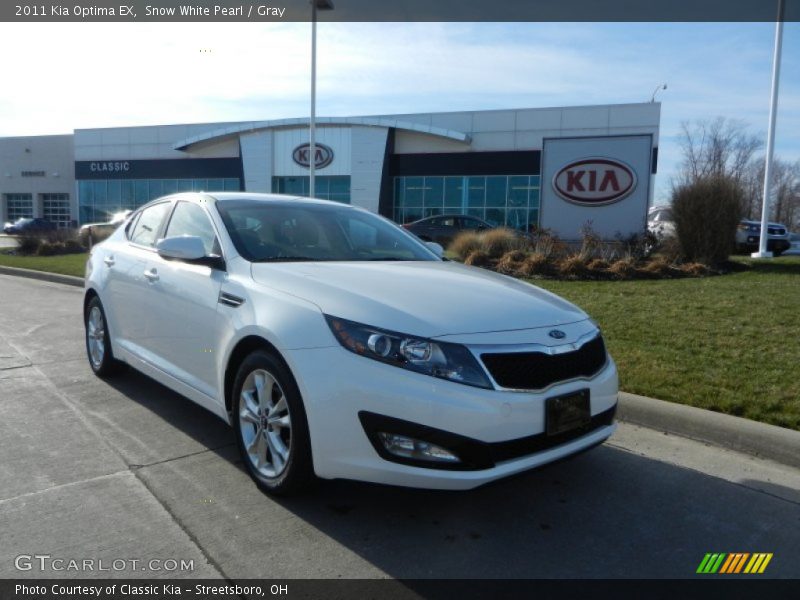 Snow White Pearl / Gray 2011 Kia Optima EX