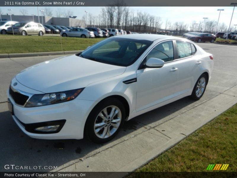 Snow White Pearl / Gray 2011 Kia Optima EX