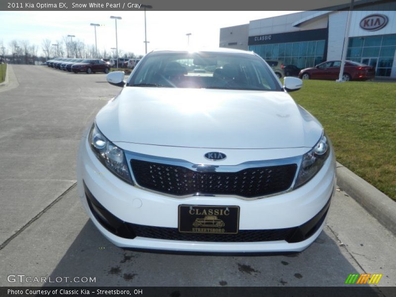 Snow White Pearl / Gray 2011 Kia Optima EX