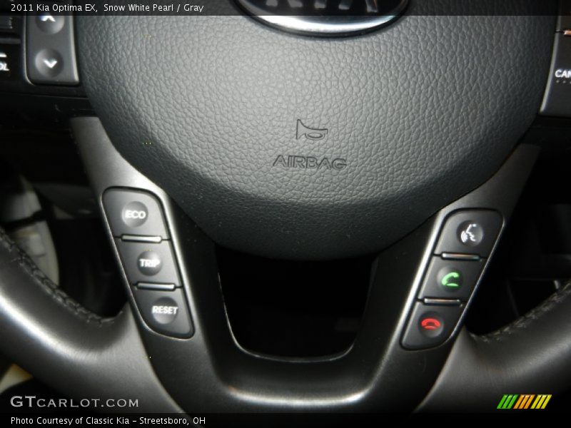 Snow White Pearl / Gray 2011 Kia Optima EX