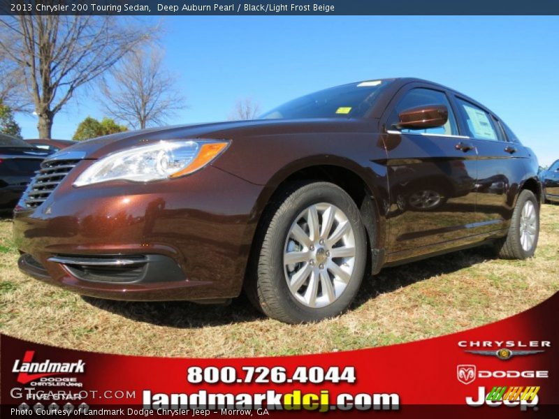 Deep Auburn Pearl / Black/Light Frost Beige 2013 Chrysler 200 Touring Sedan