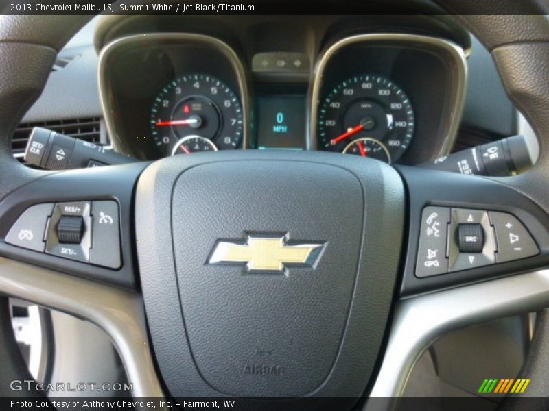 Summit White / Jet Black/Titanium 2013 Chevrolet Malibu LS
