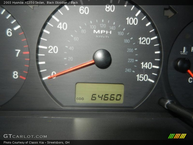 Black Obsidian / Black 2003 Hyundai XG350 Sedan