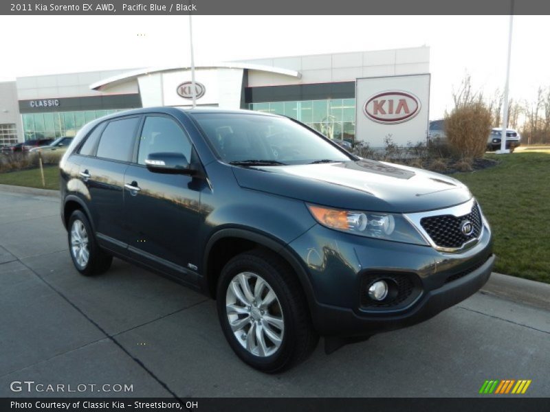 Pacific Blue / Black 2011 Kia Sorento EX AWD