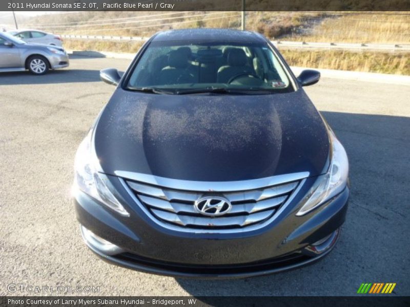 Pacific Blue Pearl / Gray 2011 Hyundai Sonata SE 2.0T