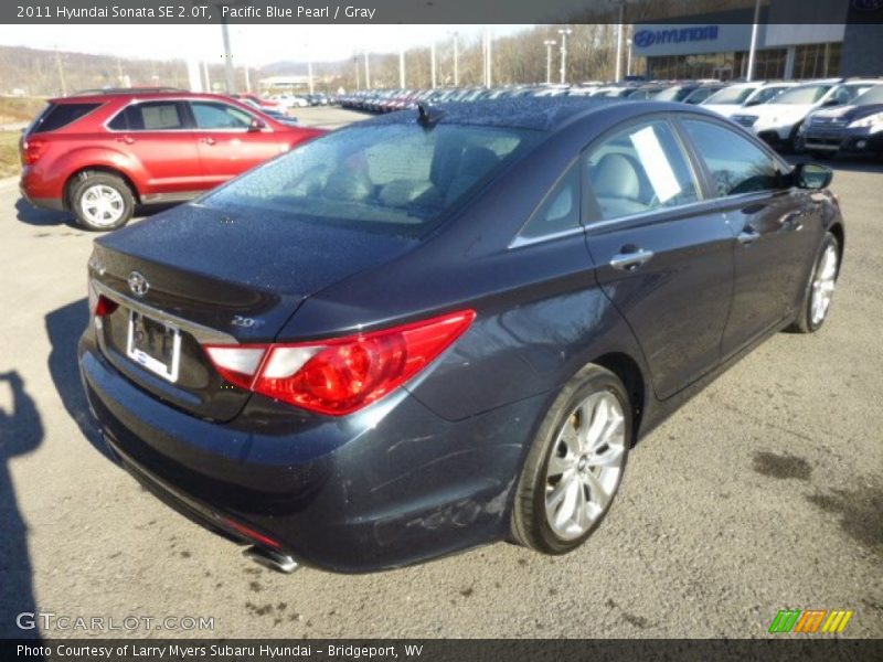 Pacific Blue Pearl / Gray 2011 Hyundai Sonata SE 2.0T
