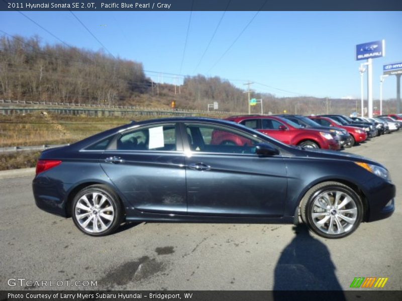 Pacific Blue Pearl / Gray 2011 Hyundai Sonata SE 2.0T