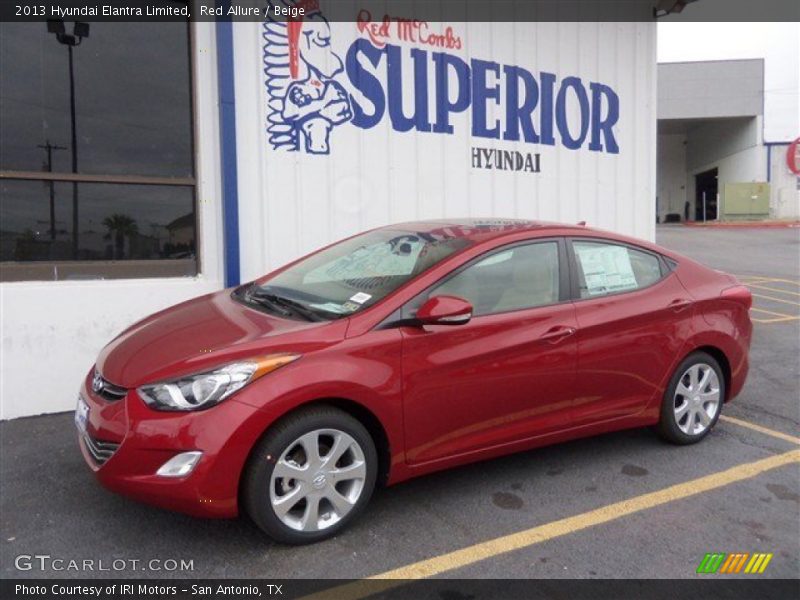 Red Allure / Beige 2013 Hyundai Elantra Limited