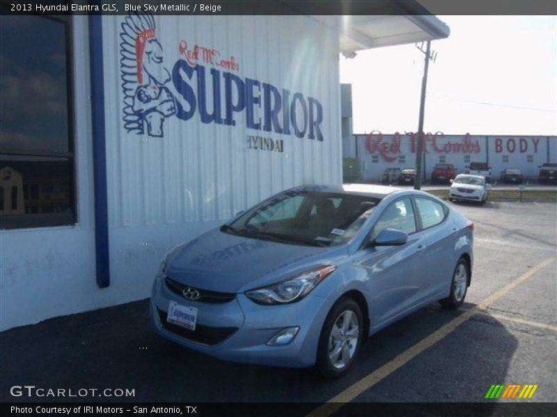 Blue Sky Metallic / Beige 2013 Hyundai Elantra GLS