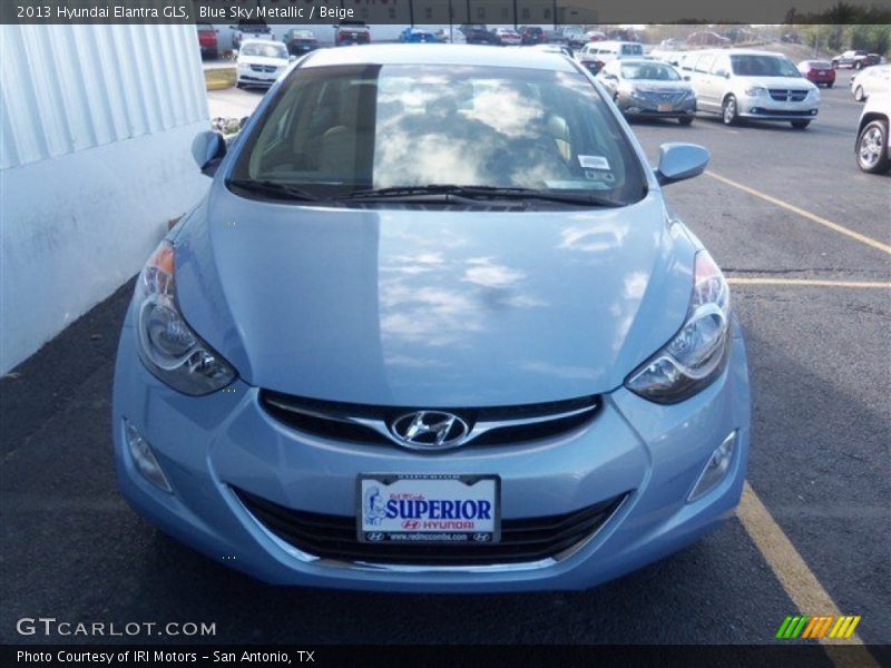 Blue Sky Metallic / Beige 2013 Hyundai Elantra GLS