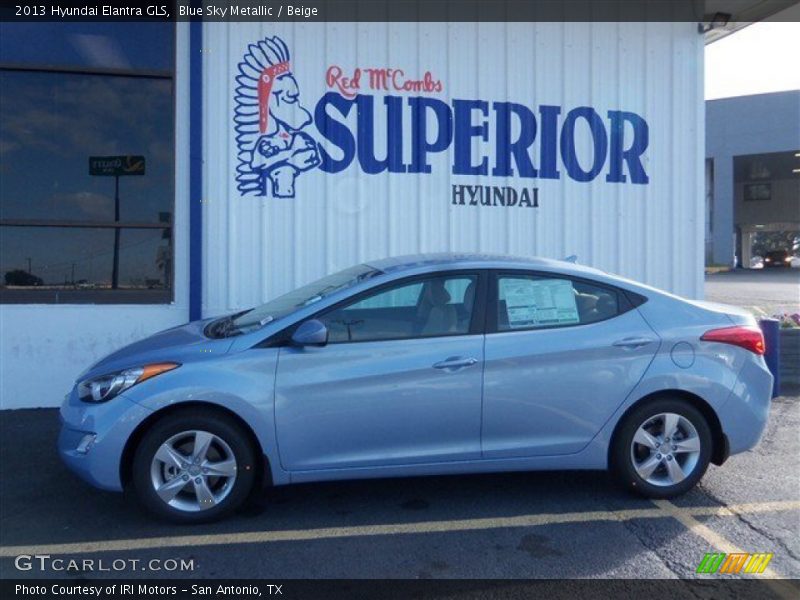 Blue Sky Metallic / Beige 2013 Hyundai Elantra GLS