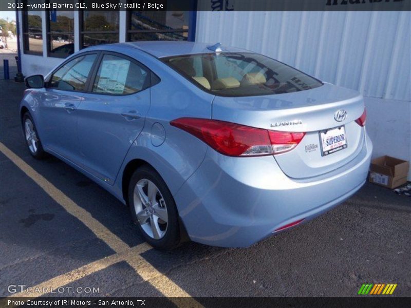 Blue Sky Metallic / Beige 2013 Hyundai Elantra GLS