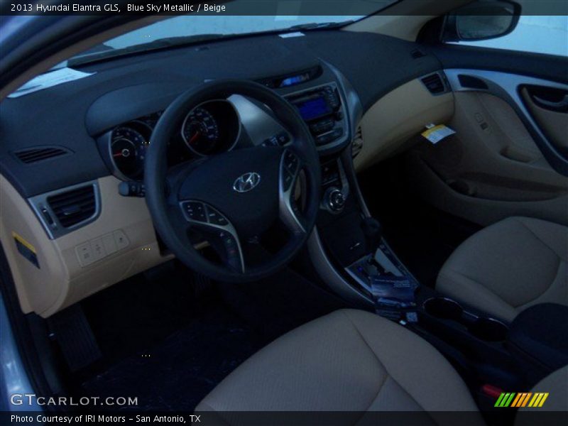 Blue Sky Metallic / Beige 2013 Hyundai Elantra GLS