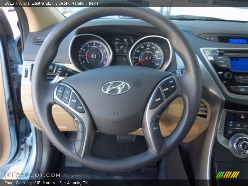Blue Sky Metallic / Beige 2013 Hyundai Elantra GLS