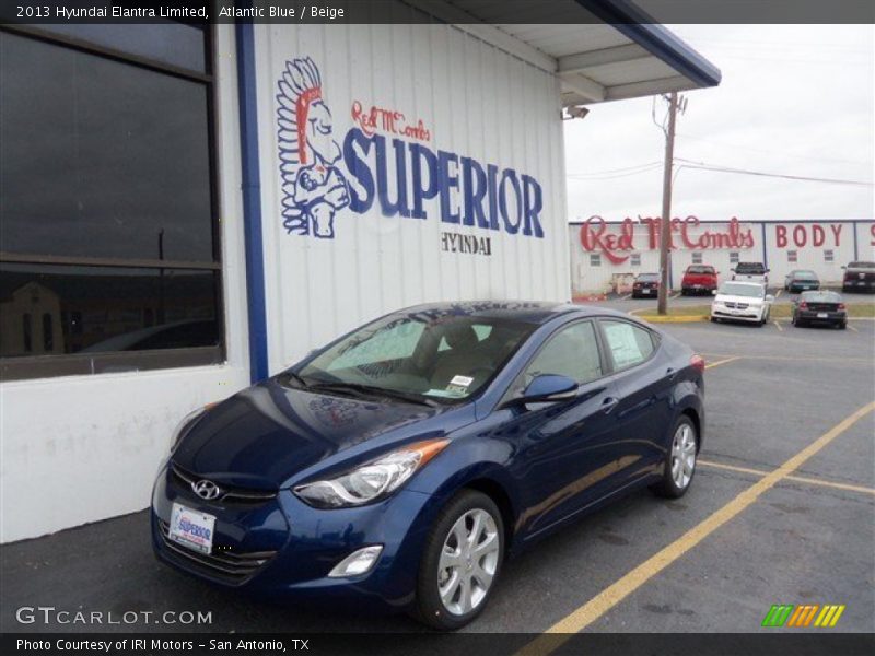 Atlantic Blue / Beige 2013 Hyundai Elantra Limited