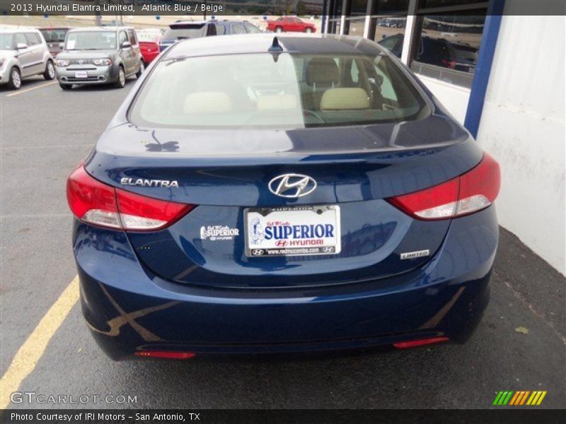 Atlantic Blue / Beige 2013 Hyundai Elantra Limited
