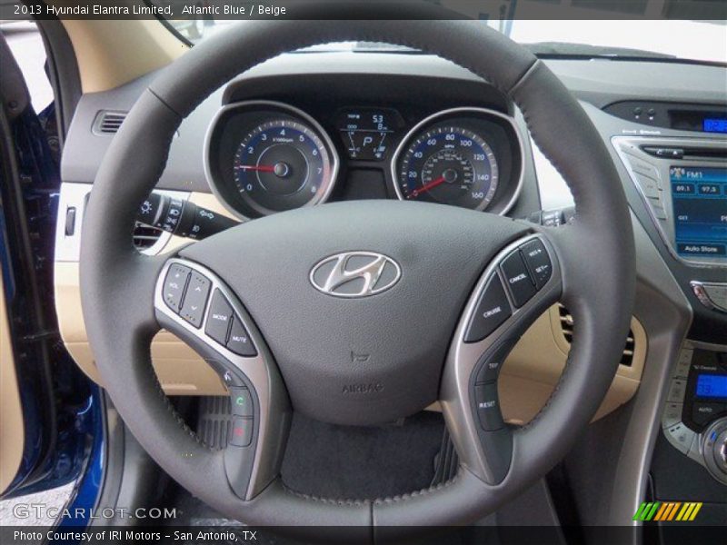 Atlantic Blue / Beige 2013 Hyundai Elantra Limited