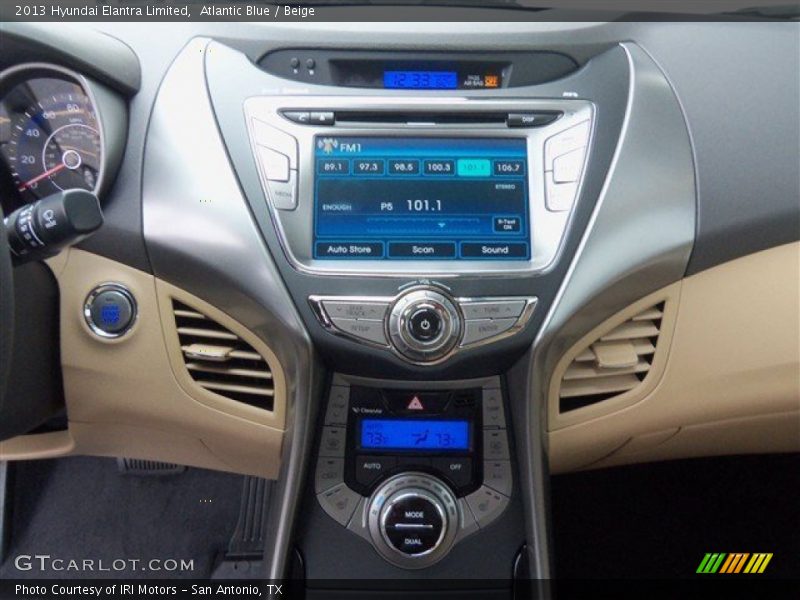 Atlantic Blue / Beige 2013 Hyundai Elantra Limited