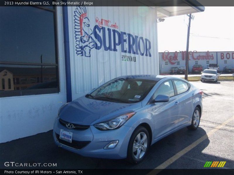 Blue Sky Metallic / Beige 2013 Hyundai Elantra GLS