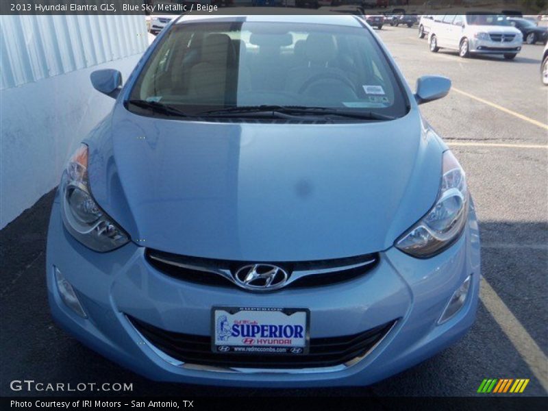 Blue Sky Metallic / Beige 2013 Hyundai Elantra GLS