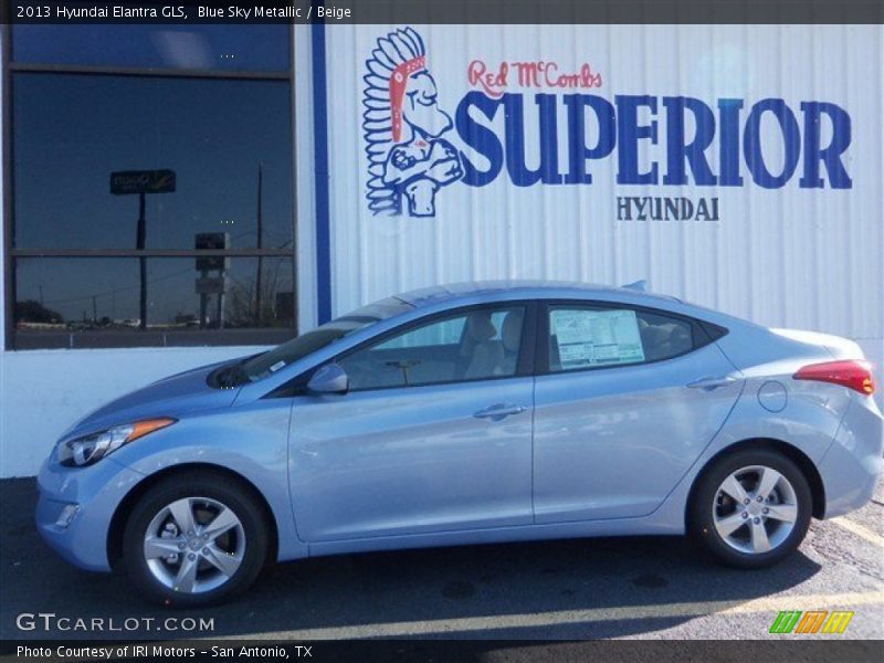 Blue Sky Metallic / Beige 2013 Hyundai Elantra GLS