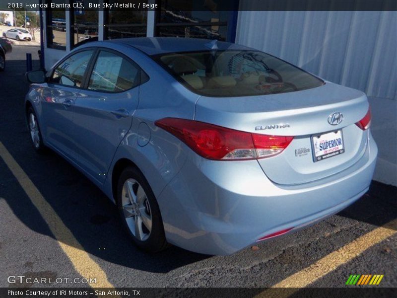 Blue Sky Metallic / Beige 2013 Hyundai Elantra GLS