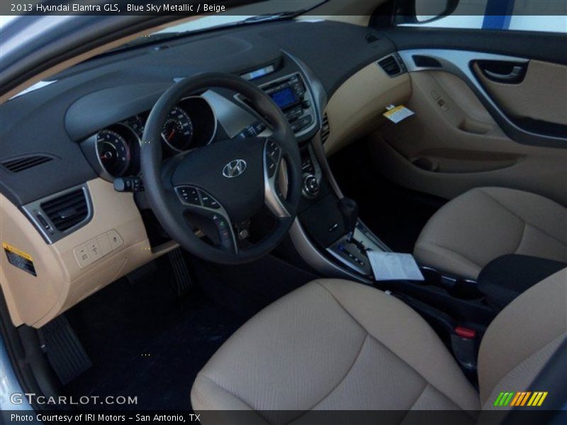 Blue Sky Metallic / Beige 2013 Hyundai Elantra GLS