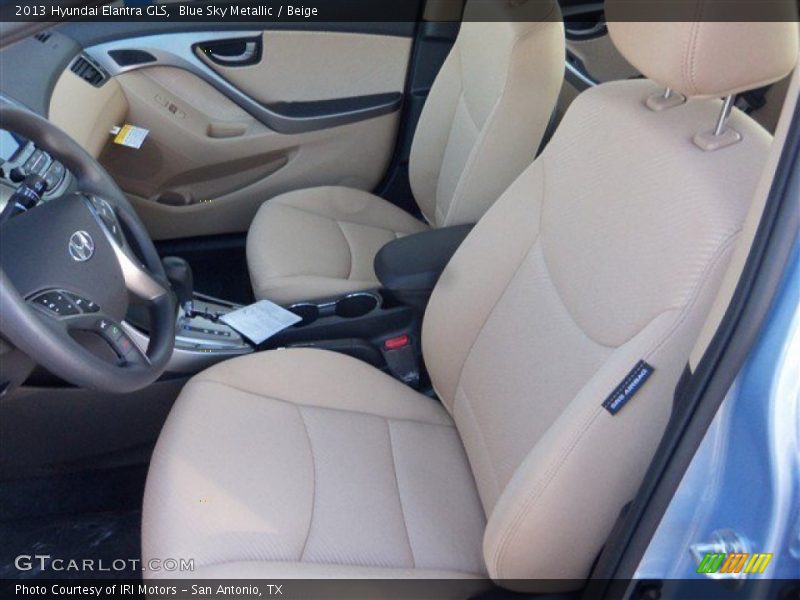 Blue Sky Metallic / Beige 2013 Hyundai Elantra GLS