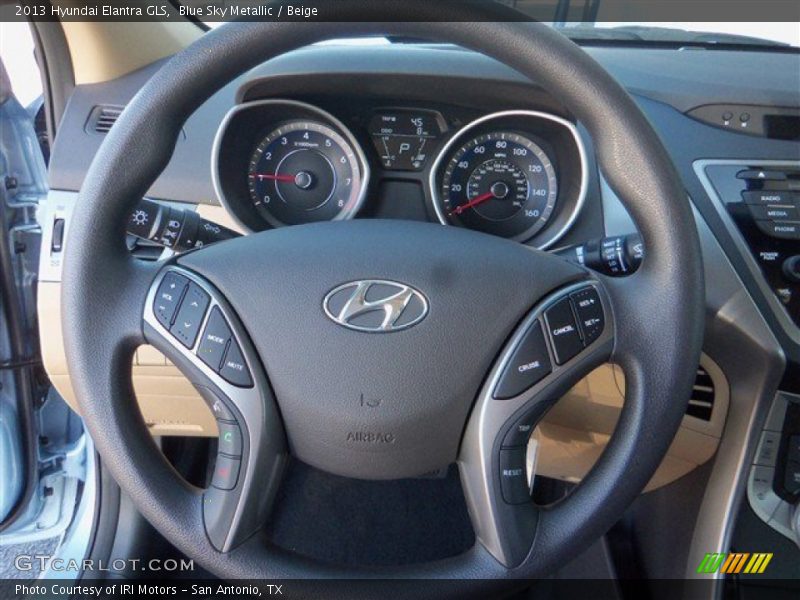 Blue Sky Metallic / Beige 2013 Hyundai Elantra GLS