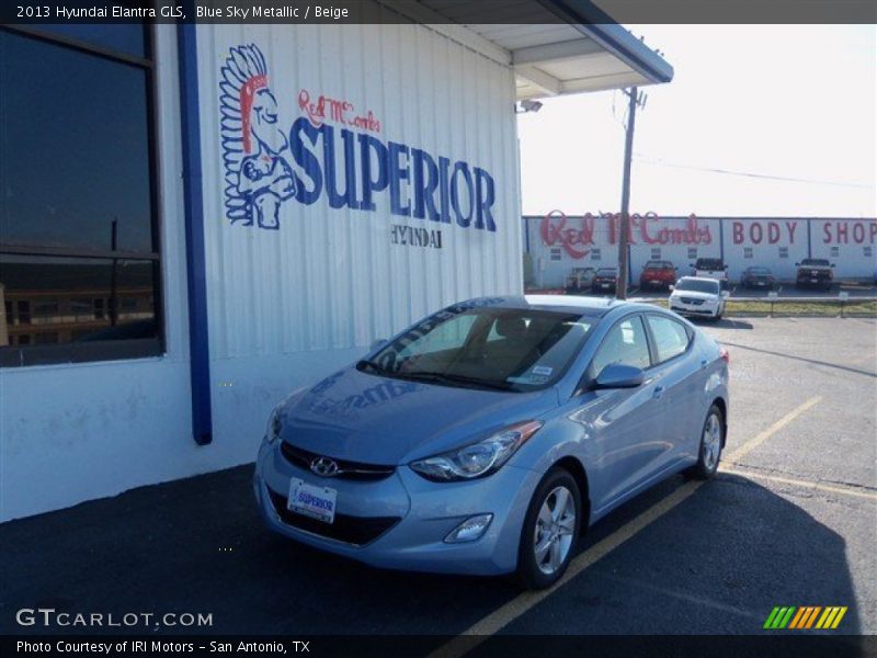 Blue Sky Metallic / Beige 2013 Hyundai Elantra GLS