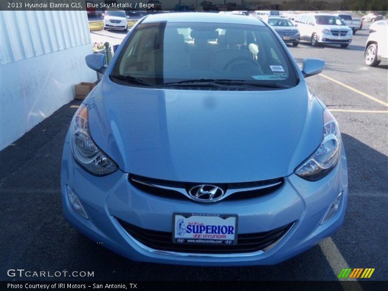 Blue Sky Metallic / Beige 2013 Hyundai Elantra GLS