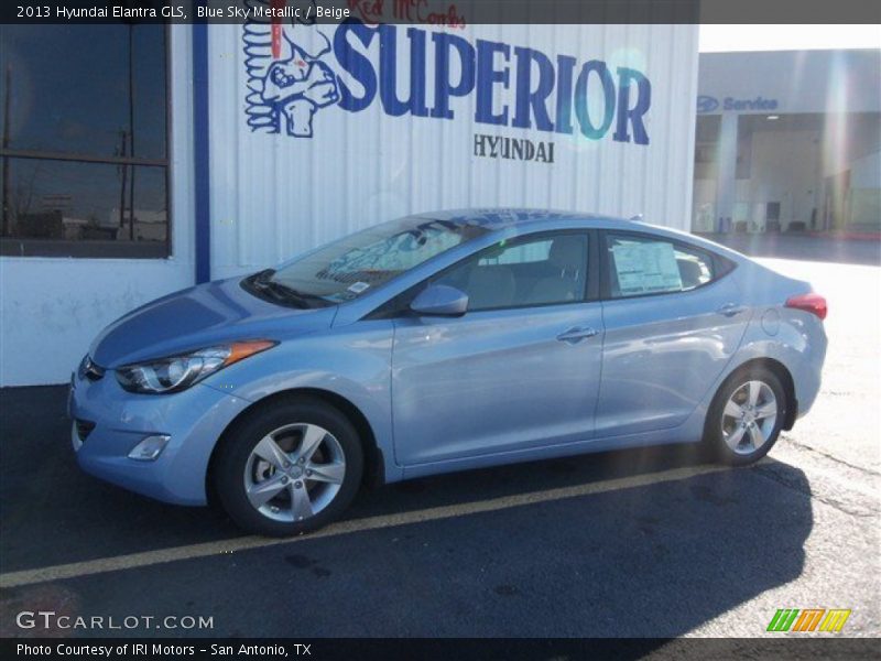 Blue Sky Metallic / Beige 2013 Hyundai Elantra GLS