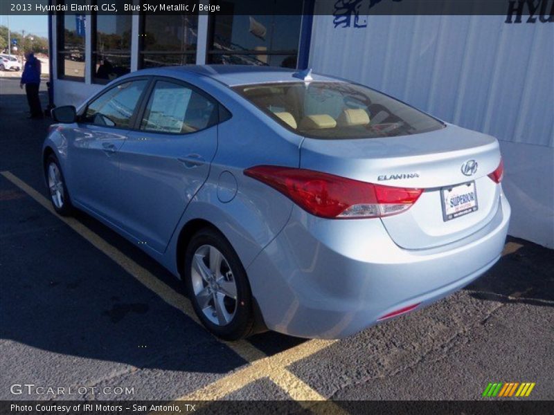 Blue Sky Metallic / Beige 2013 Hyundai Elantra GLS
