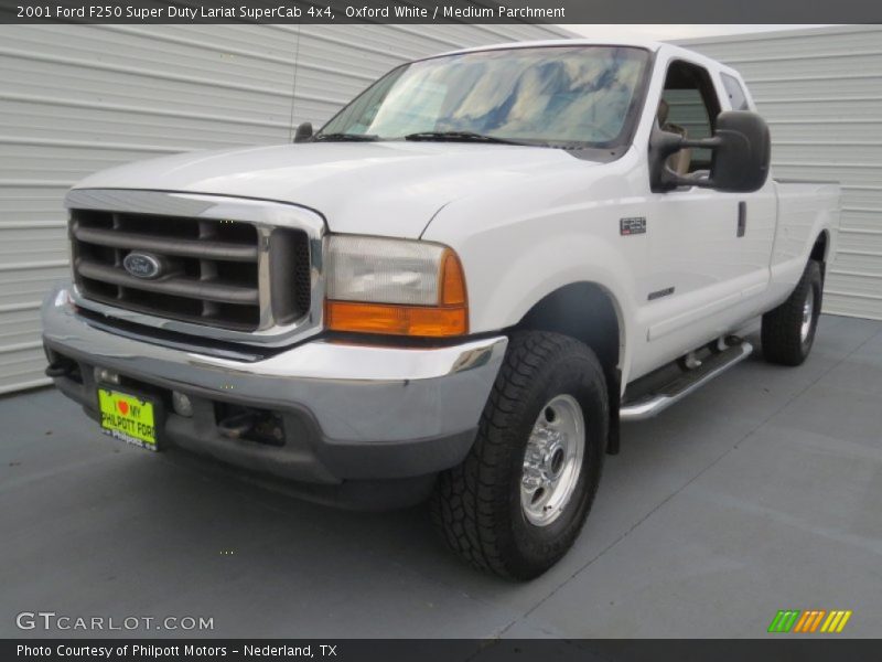 Oxford White / Medium Parchment 2001 Ford F250 Super Duty Lariat SuperCab 4x4
