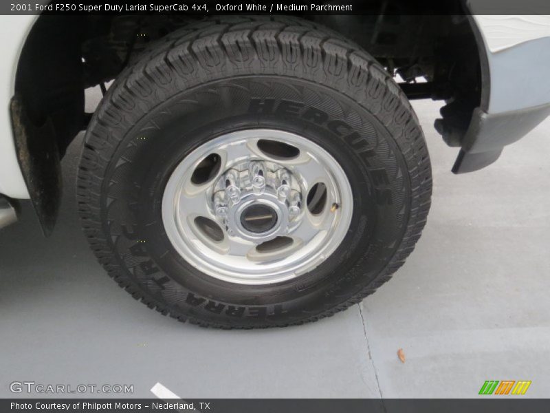 Oxford White / Medium Parchment 2001 Ford F250 Super Duty Lariat SuperCab 4x4