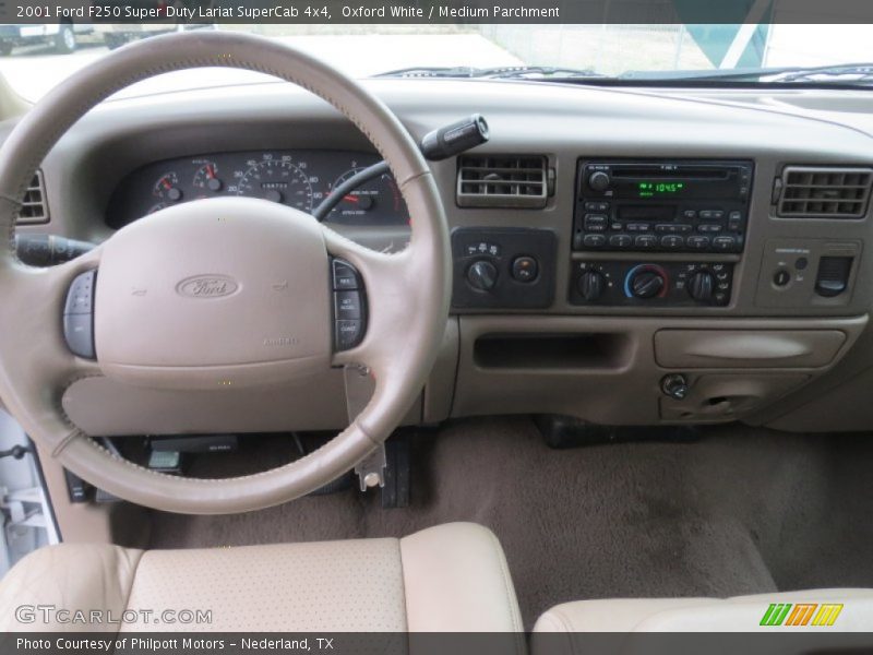 Oxford White / Medium Parchment 2001 Ford F250 Super Duty Lariat SuperCab 4x4