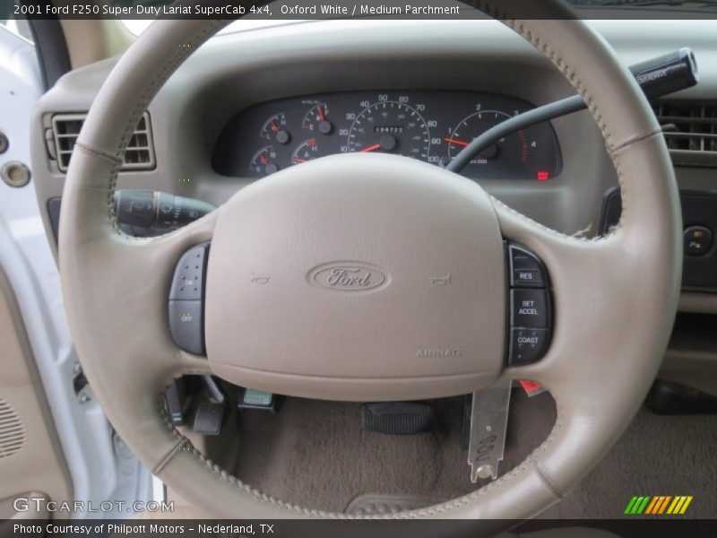 Oxford White / Medium Parchment 2001 Ford F250 Super Duty Lariat SuperCab 4x4