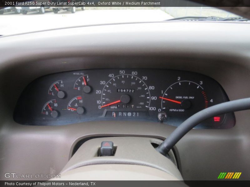 Oxford White / Medium Parchment 2001 Ford F250 Super Duty Lariat SuperCab 4x4