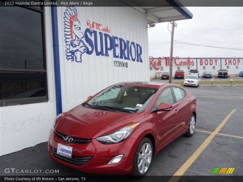 Red Allure / Beige 2013 Hyundai Elantra Limited