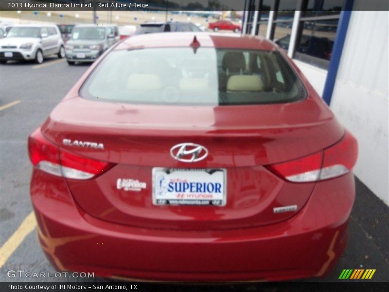 Red Allure / Beige 2013 Hyundai Elantra Limited