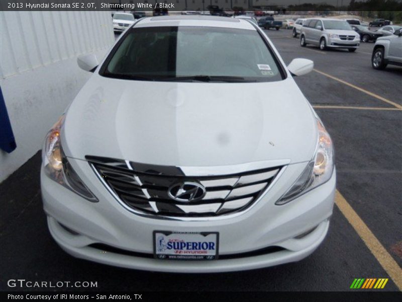 Shimmering White / Black 2013 Hyundai Sonata SE 2.0T