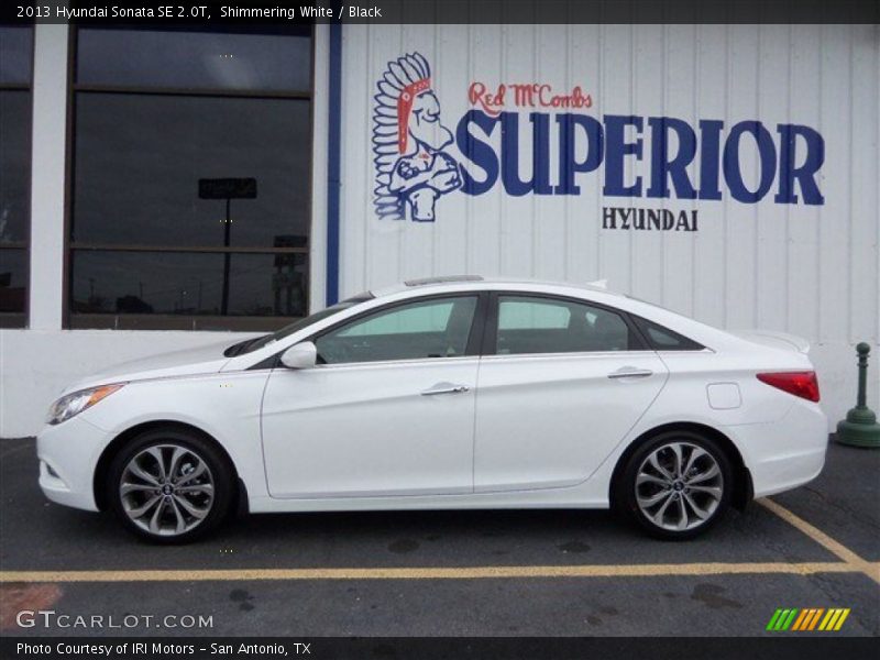 Shimmering White / Black 2013 Hyundai Sonata SE 2.0T
