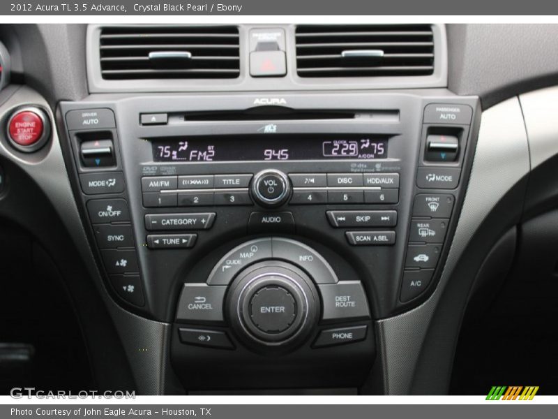 Crystal Black Pearl / Ebony 2012 Acura TL 3.5 Advance