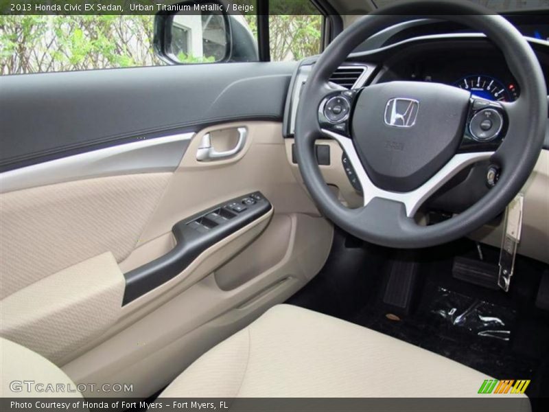 Urban Titanium Metallic / Beige 2013 Honda Civic EX Sedan