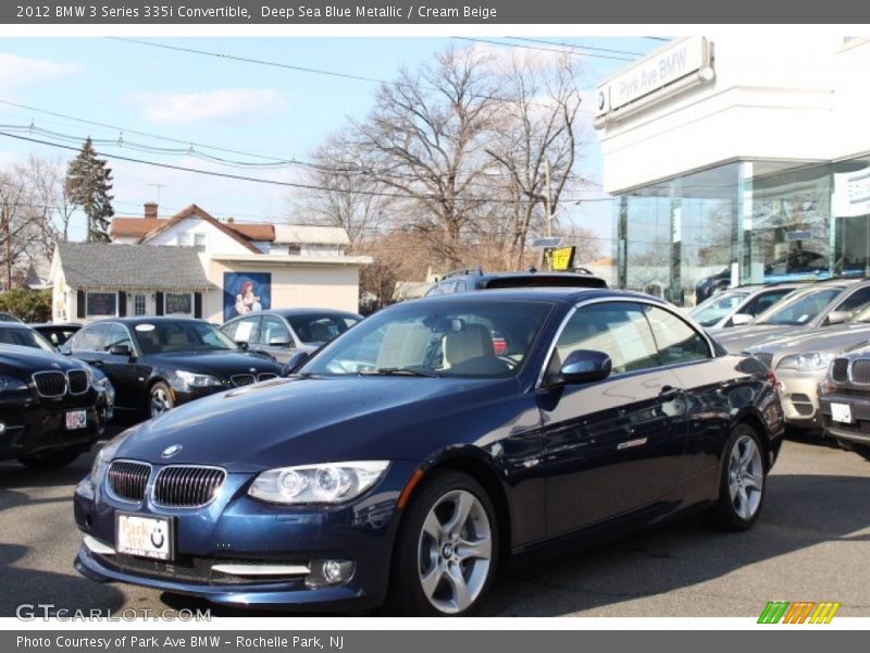 Deep Sea Blue Metallic / Cream Beige 2012 BMW 3 Series 335i Convertible