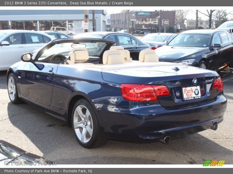 Deep Sea Blue Metallic / Cream Beige 2012 BMW 3 Series 335i Convertible