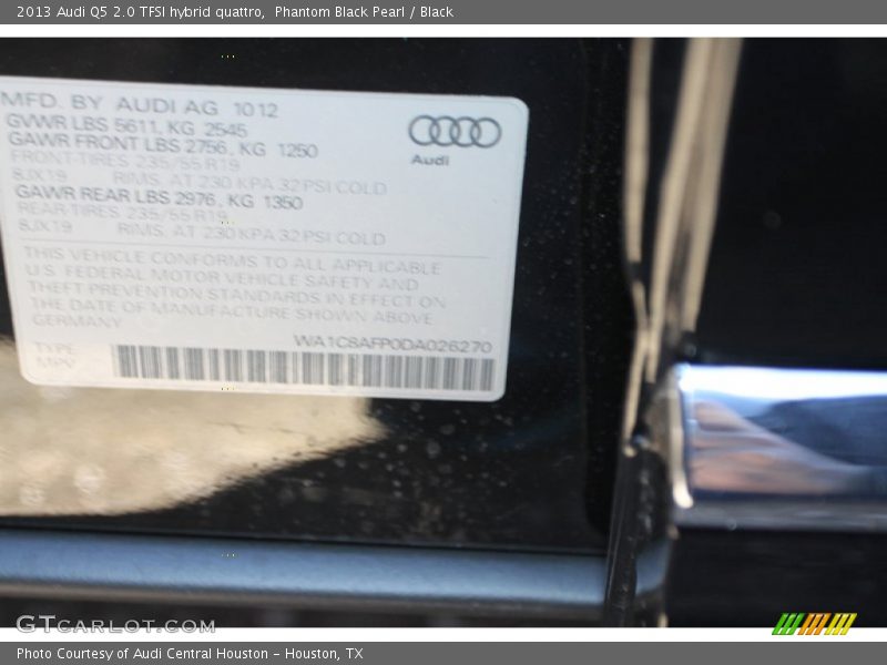 Phantom Black Pearl / Black 2013 Audi Q5 2.0 TFSI hybrid quattro