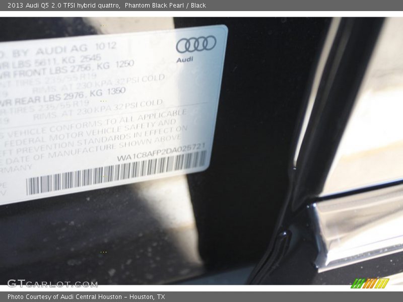 Phantom Black Pearl / Black 2013 Audi Q5 2.0 TFSI hybrid quattro